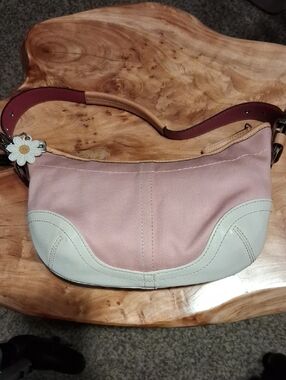 Coach Hobo Classic Pink and Cream Shoulder Bag - Floral Charm